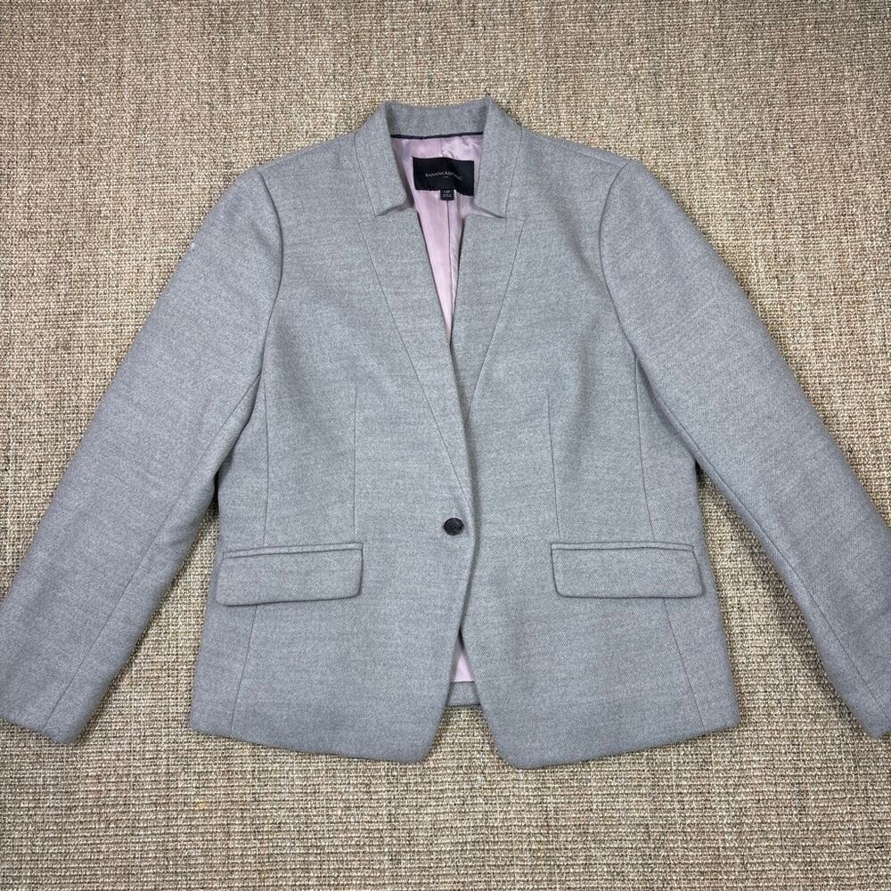 🩶✨ Banana Republic Blazer | 14 Petite | Heather Gray